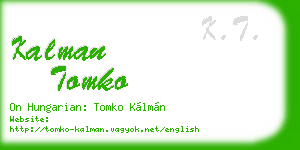 kalman tomko business card